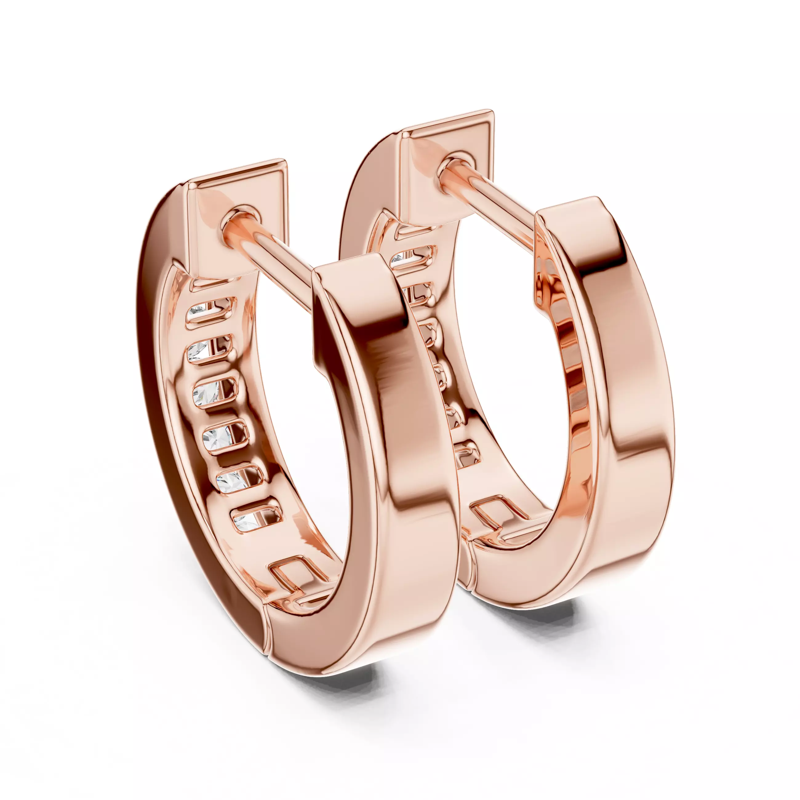 Diamond Hoops Earrings 3dm stl renders animation videos details 3D print model_4