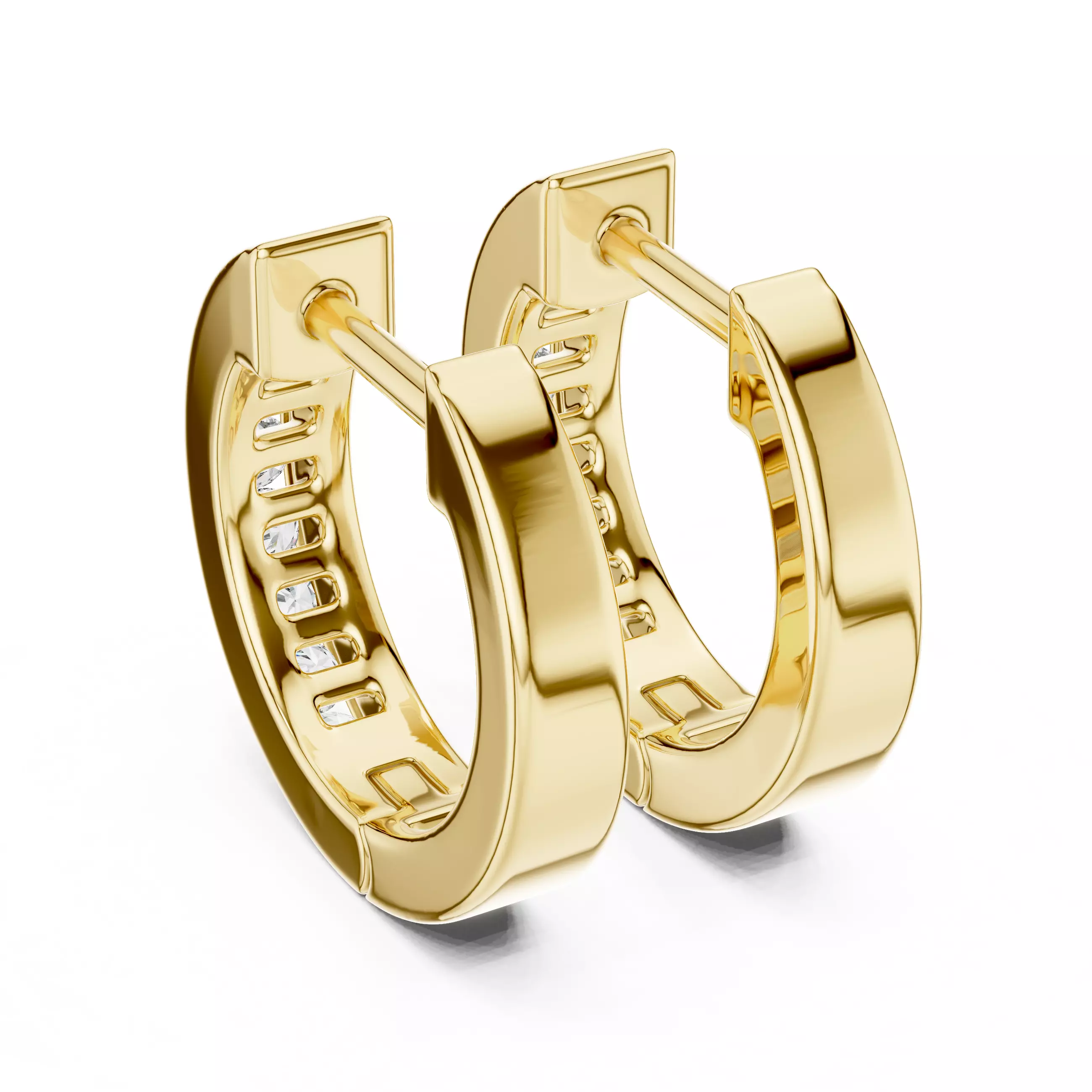 Diamond Hoops Earrings 3dm stl renders animation videos details 3D print model_12