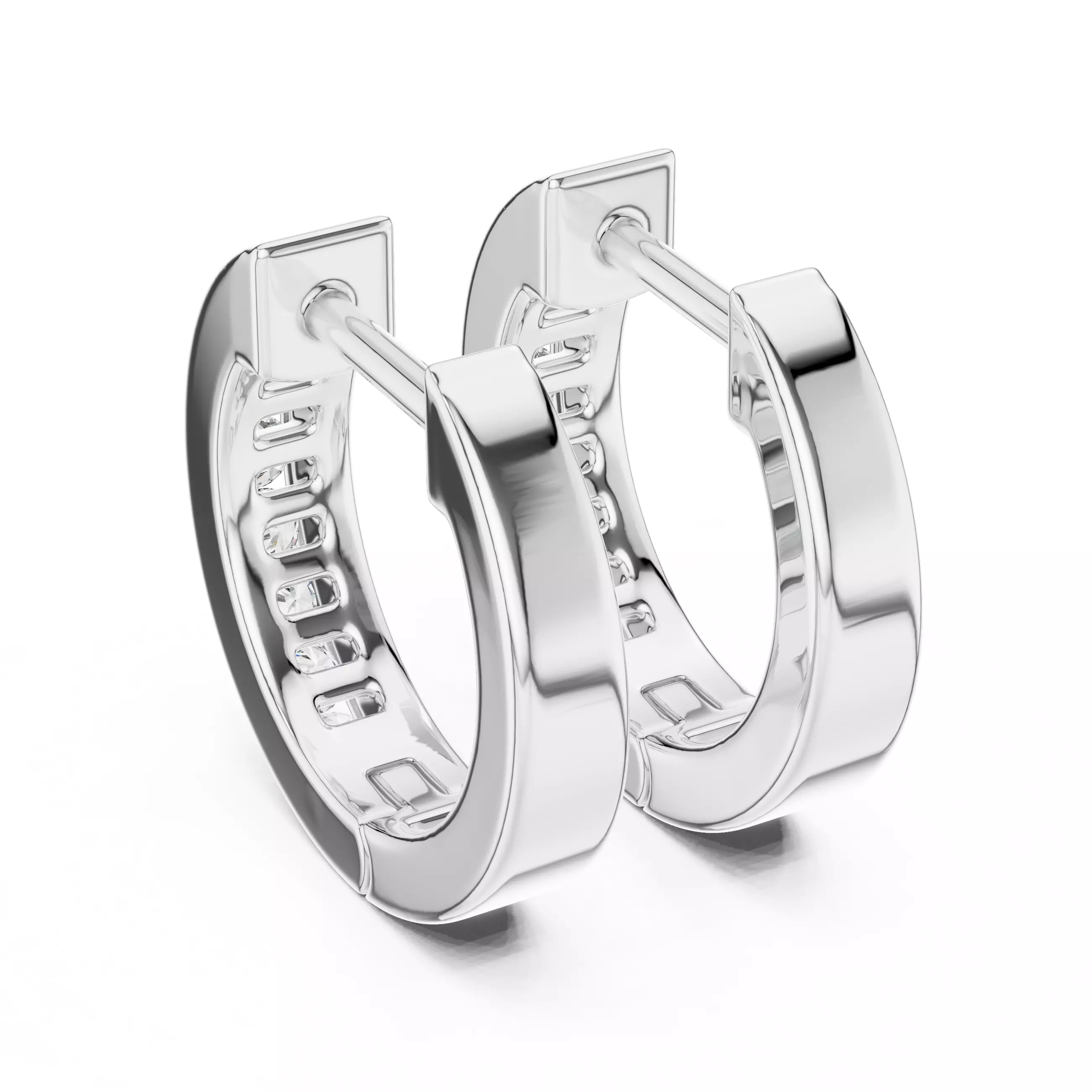 Diamond Hoops Earrings 3dm stl renders animation videos details 3D print model_8