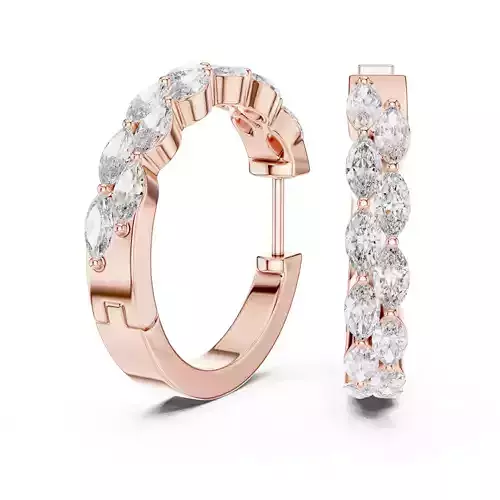 Diamond Hoops Earrings 3dm stl renders animation videos details