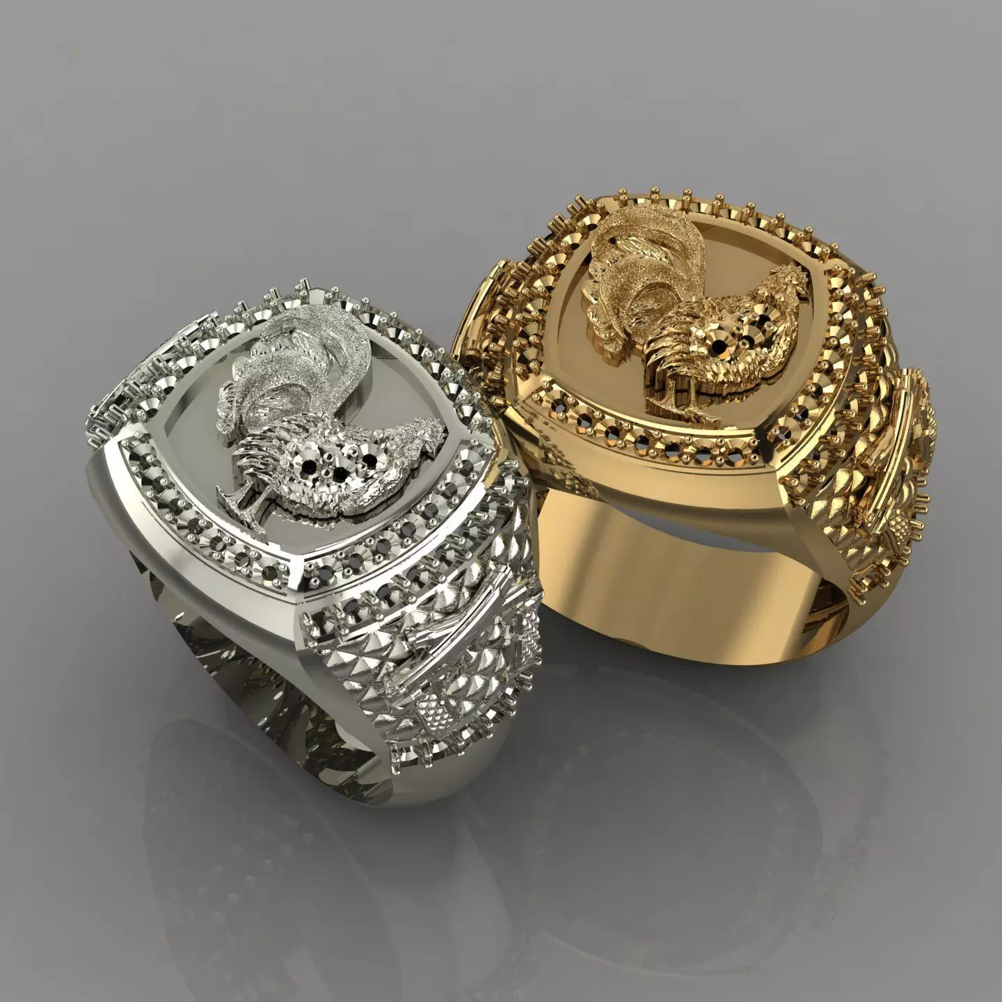 anillo tipo gallo  3D print model_0