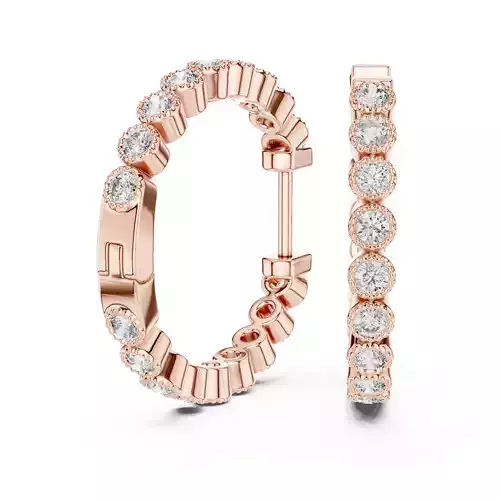 Diamond Hoops Earrings 3dm stl renders animation videos details