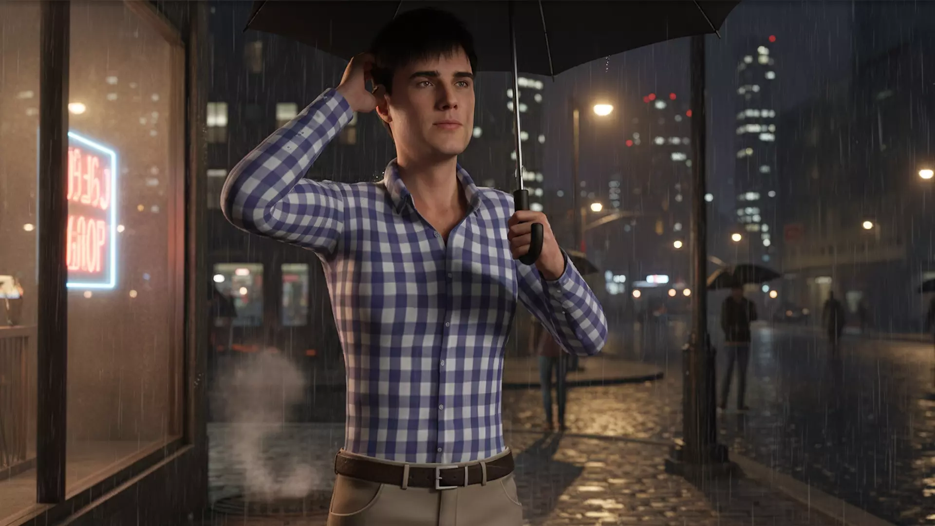 Young Thoughtful 3D Male Character Rigged Low-poly 3D model_3