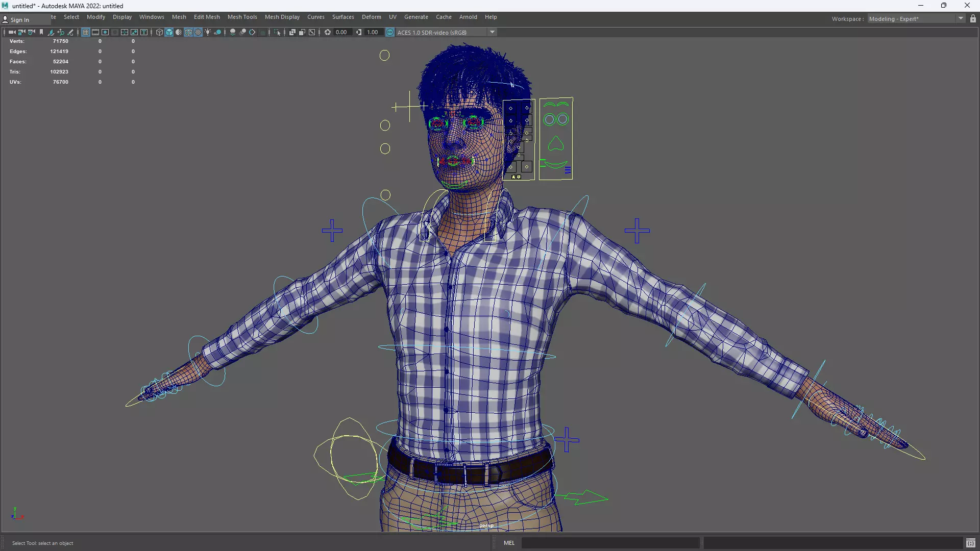 Young Thoughtful 3D Male Character Rigged Low-poly 3D model_17
