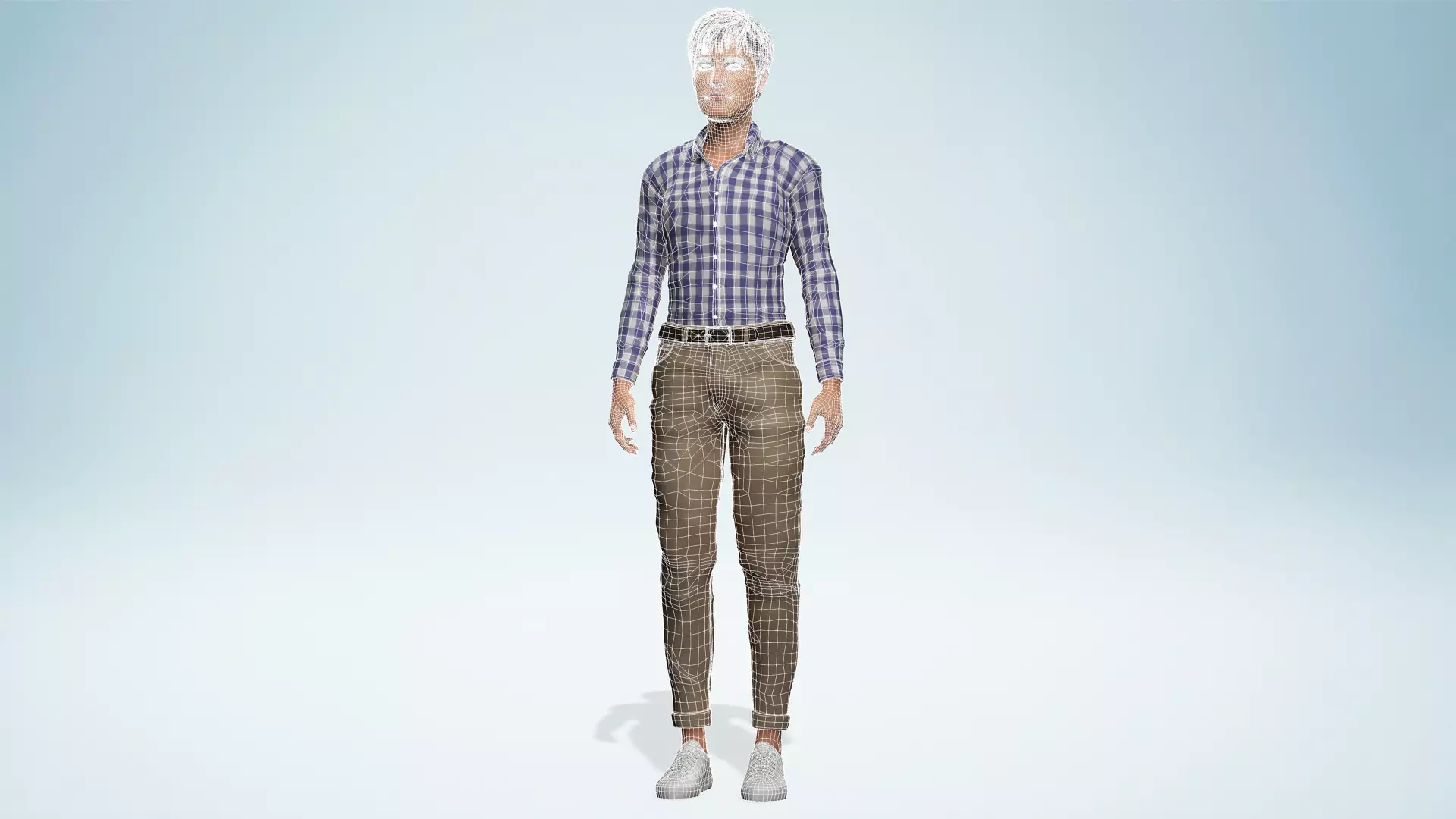 Young Thoughtful 3D Male Character Rigged Low-poly 3D model_24