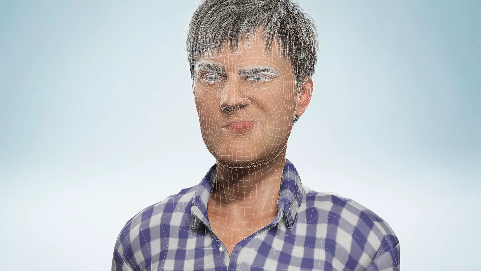 Young Thoughtful 3D Male Character Rigged Low-poly 3D model_25