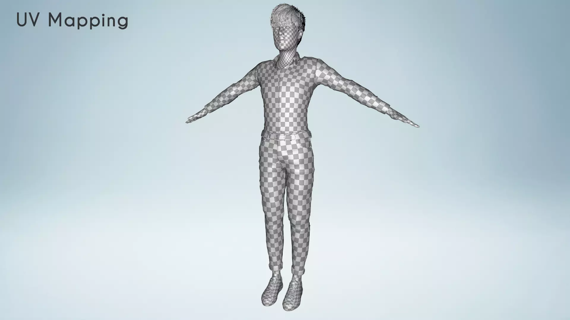 Young Thoughtful 3D Male Character Rigged Low-poly 3D model_23