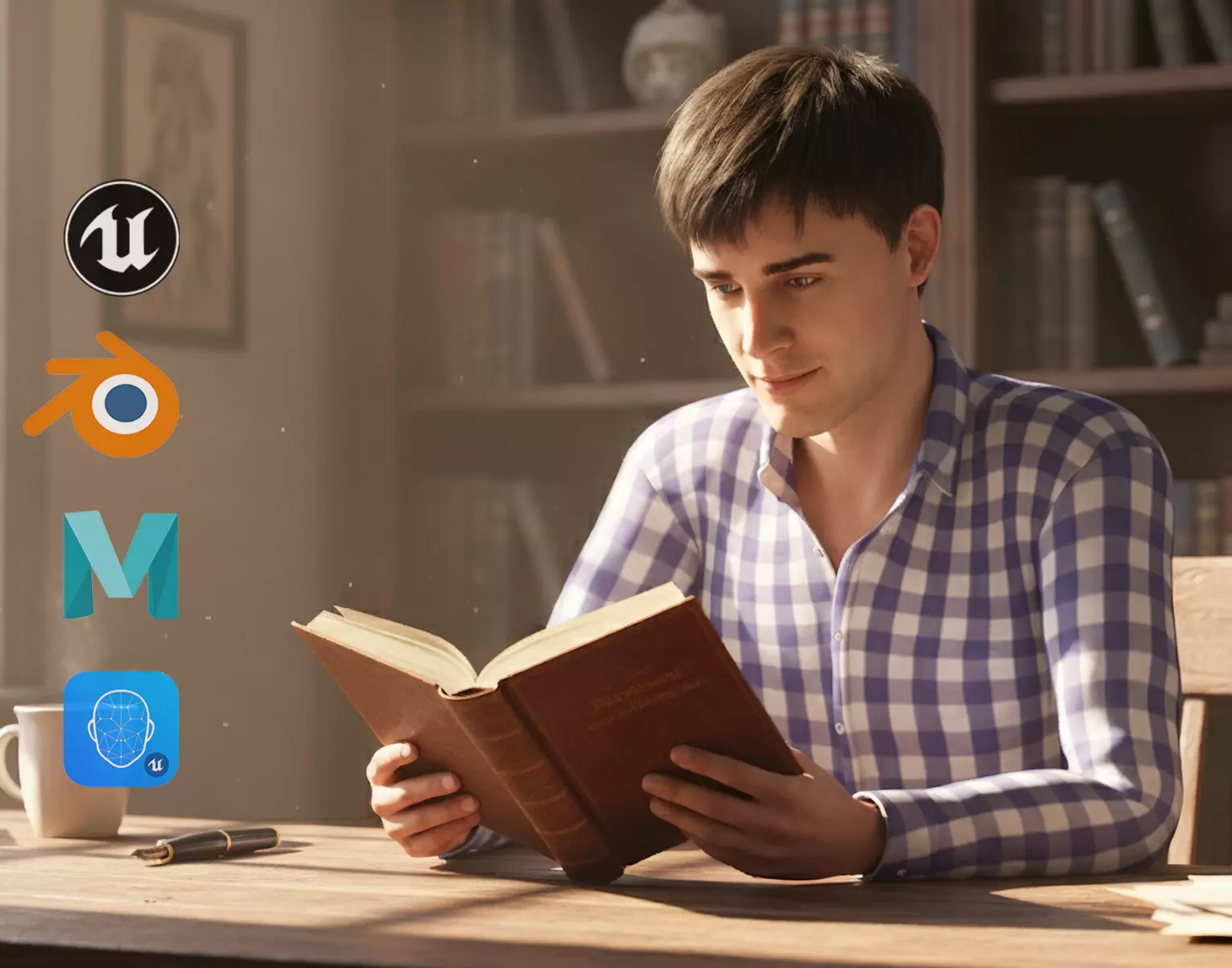 Young Thoughtful 3D Male Character Rigged Low-poly 3D model_0