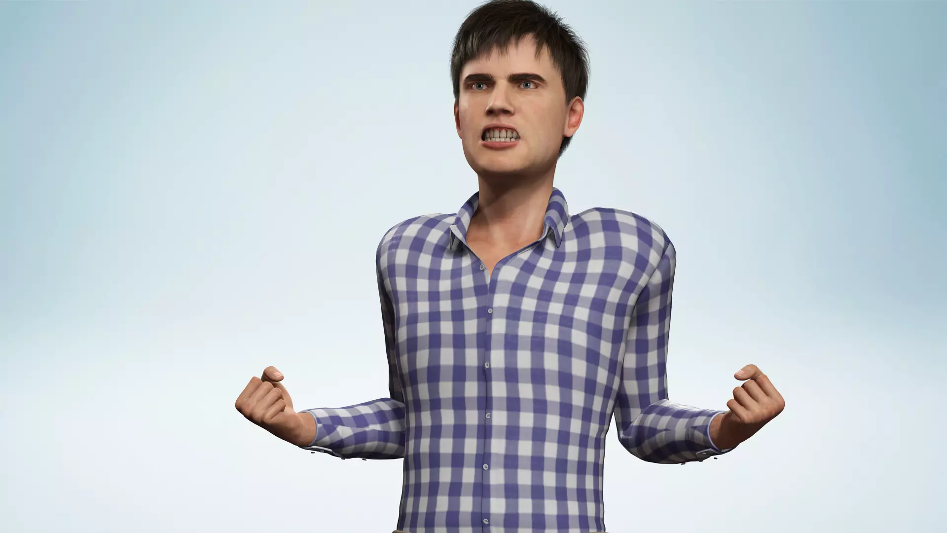 Young Thoughtful 3D Male Character Rigged Low-poly 3D model_6