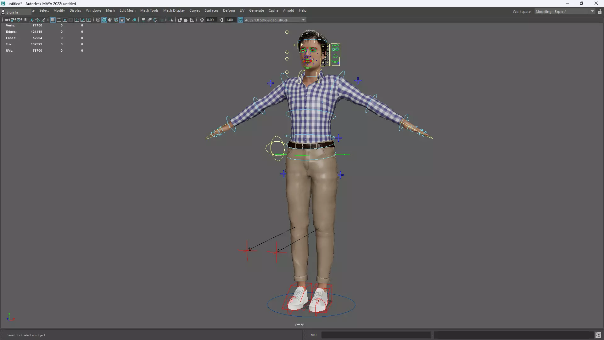 Young Thoughtful 3D Male Character Rigged Low-poly 3D model_16