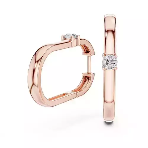 Geometric Diamond Hoops Earrings 3dm stl renders animation