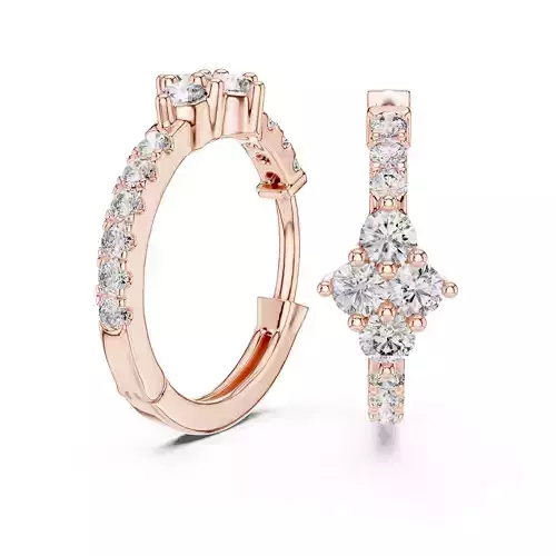 Diamond Hoops Earrings 3dm stl renders animation videos details