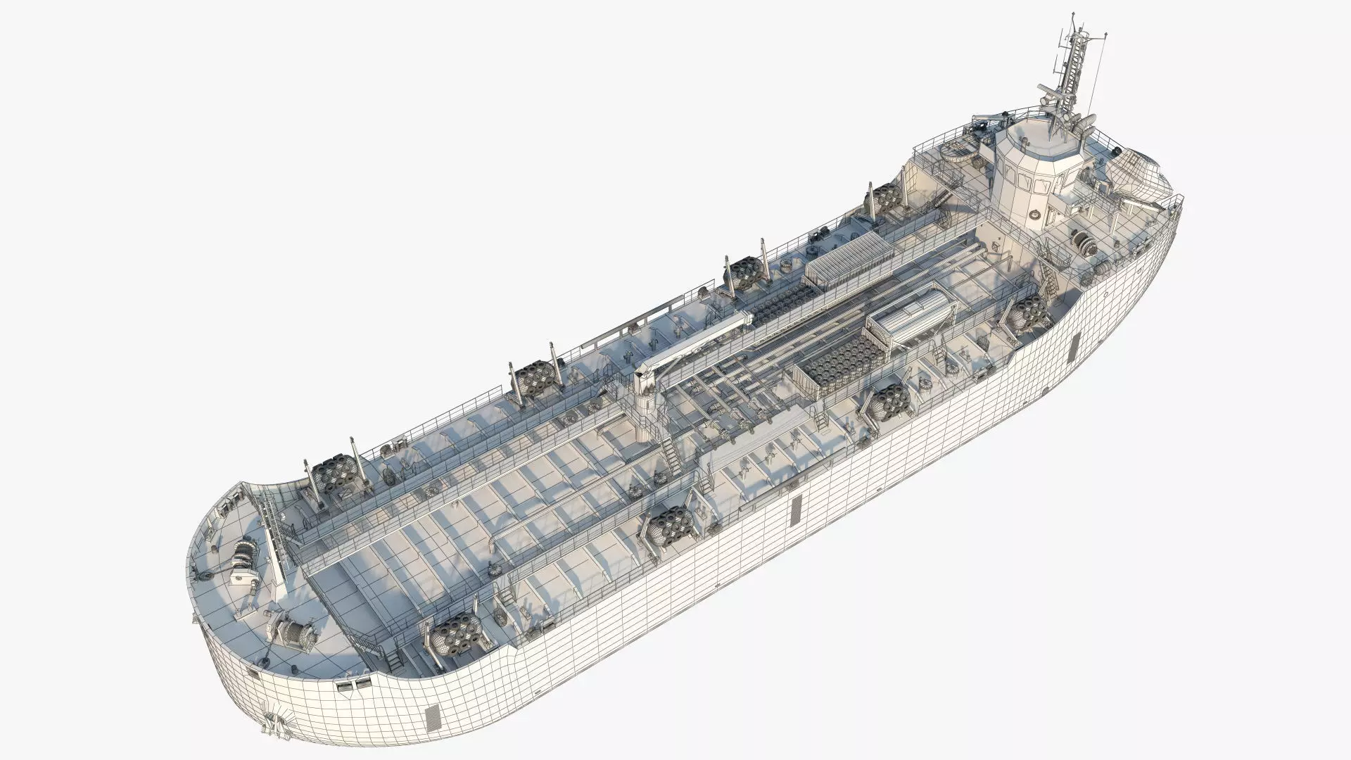 Bunker Tanker Vessel Detailed 3D Model 3D model_13
