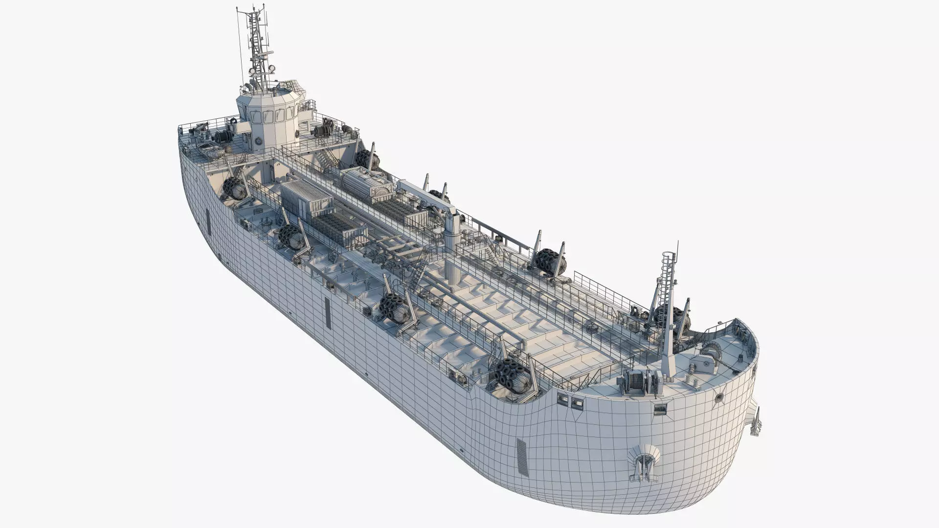 Bunker Tanker Vessel Detailed 3D Model 3D model_14