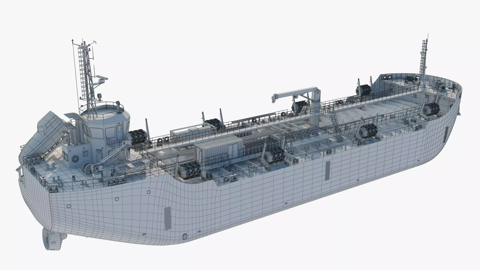 Bunker Tanker Vessel Detailed 3D Model 3D model_10