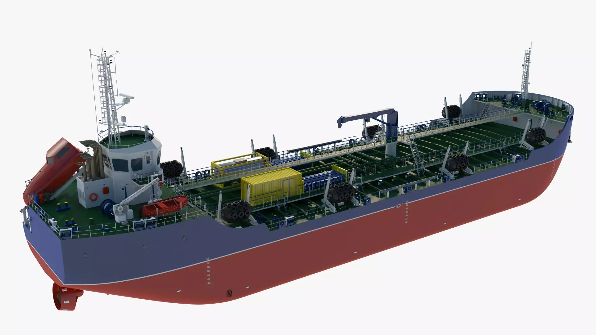 Bunker Tanker Vessel Detailed 3D Model 3D model_2