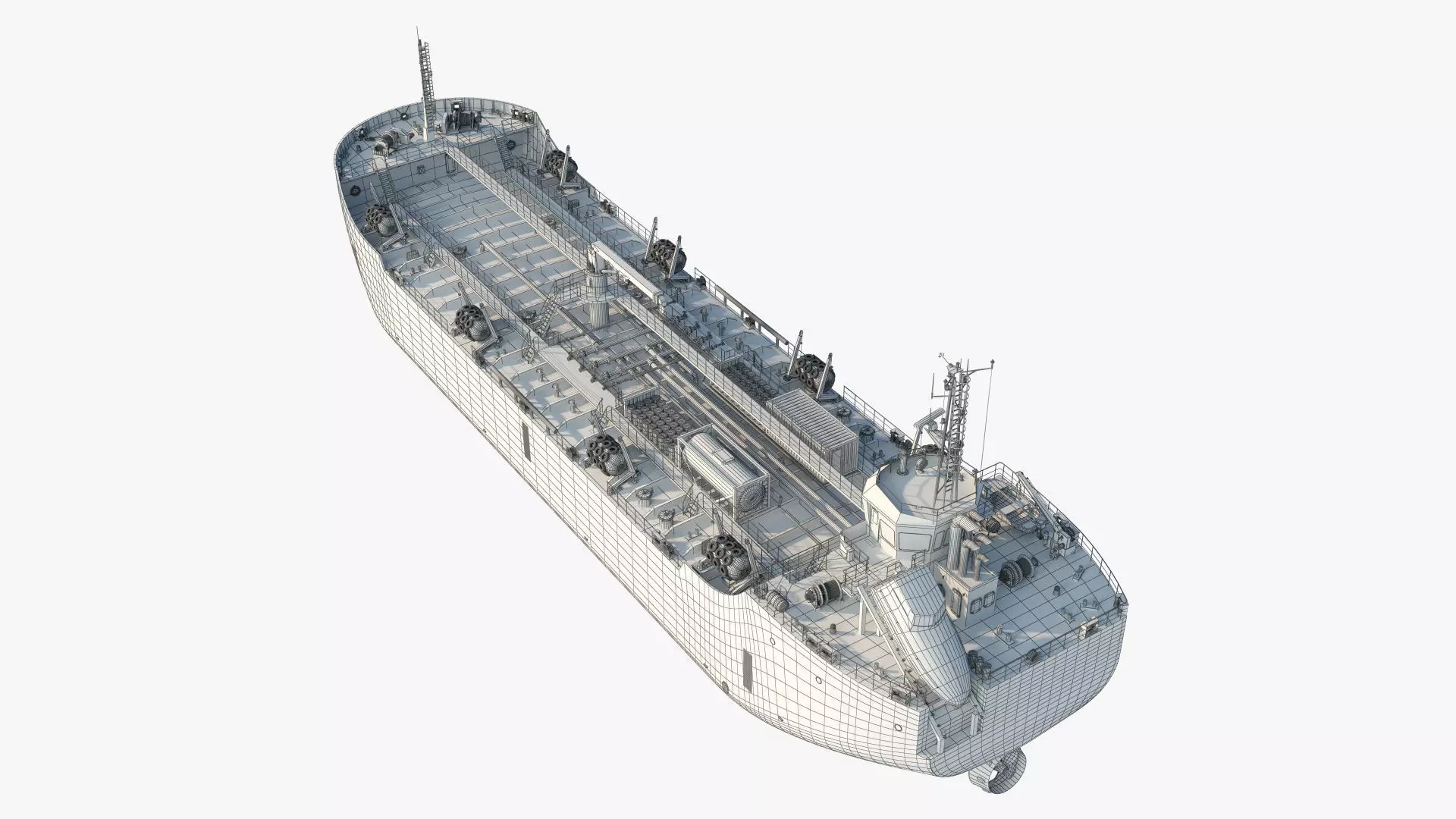 Bunker Tanker Vessel Detailed 3D Model 3D model_12