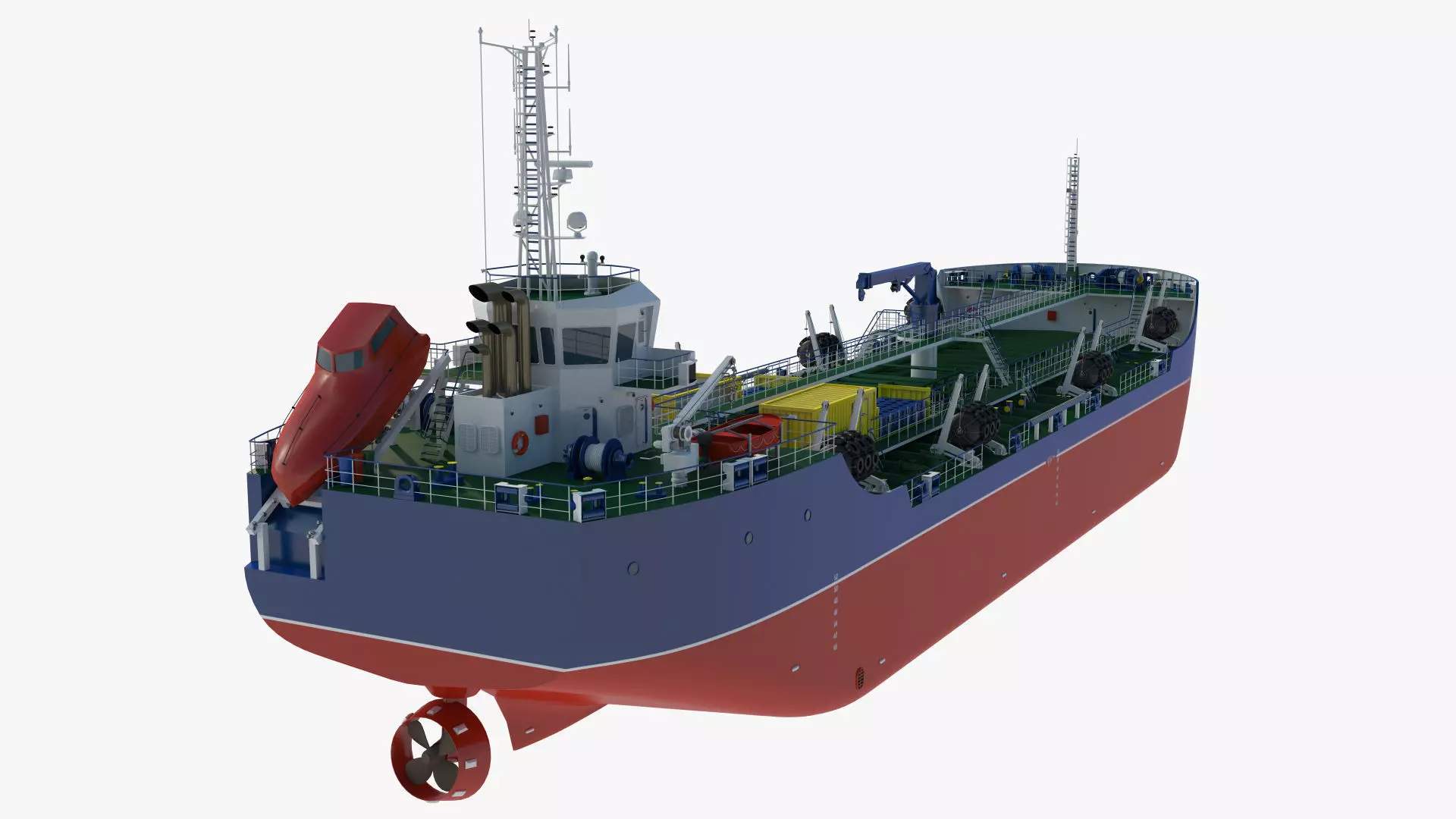 Bunker Tanker Vessel Detailed 3D Model 3D model_3
