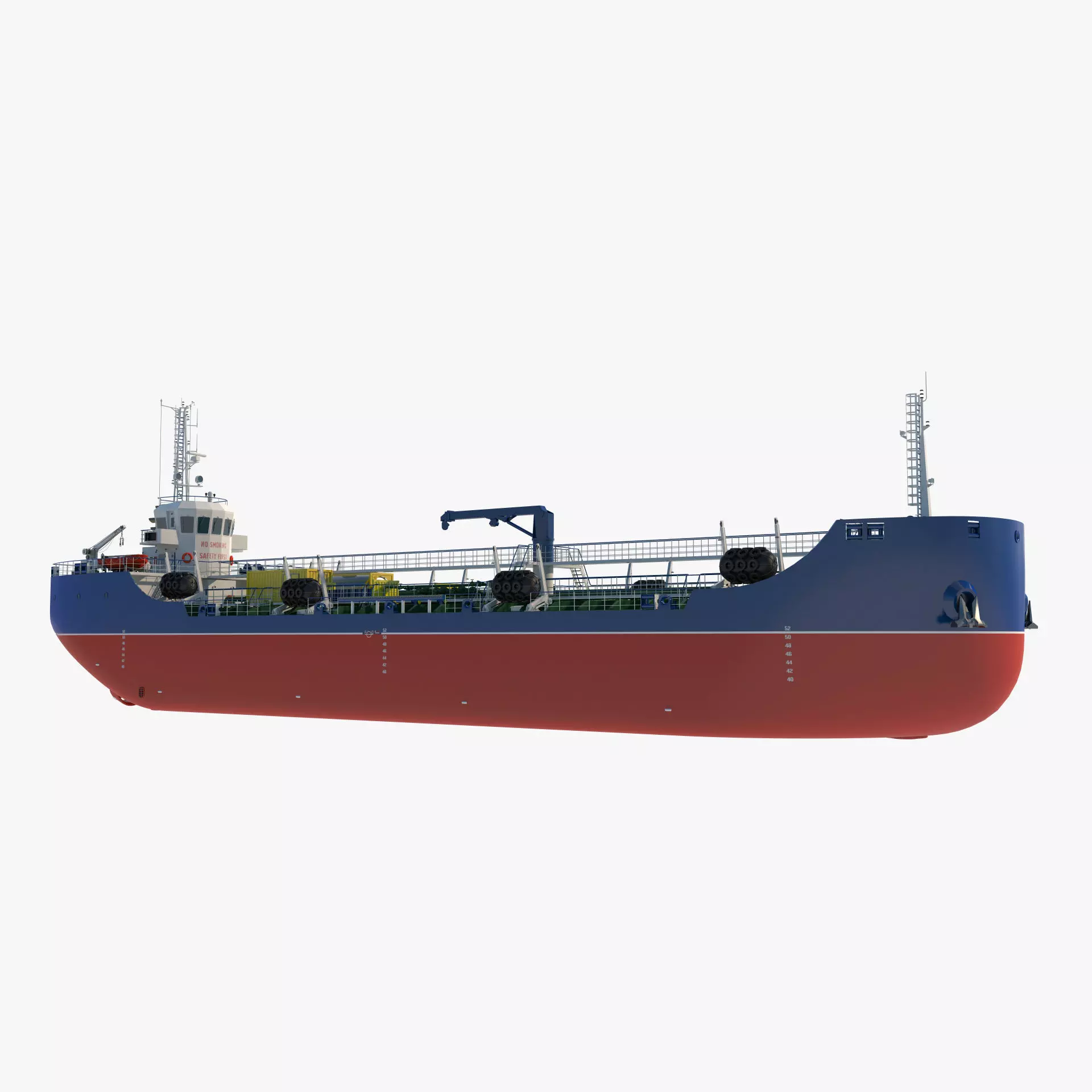Bunker Tanker Vessel Detailed 3D Model 3D model_0