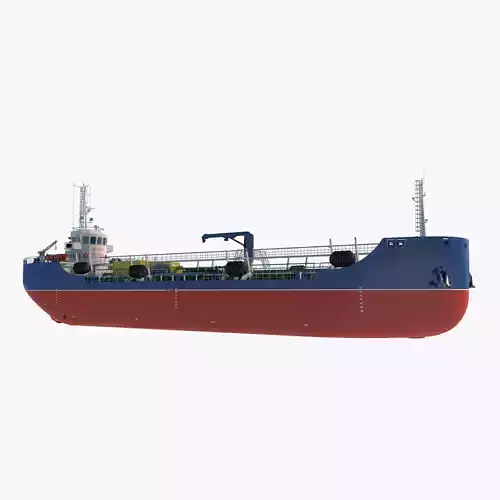 Bunker Tanker Vessel Detailed 3D Model 3D model