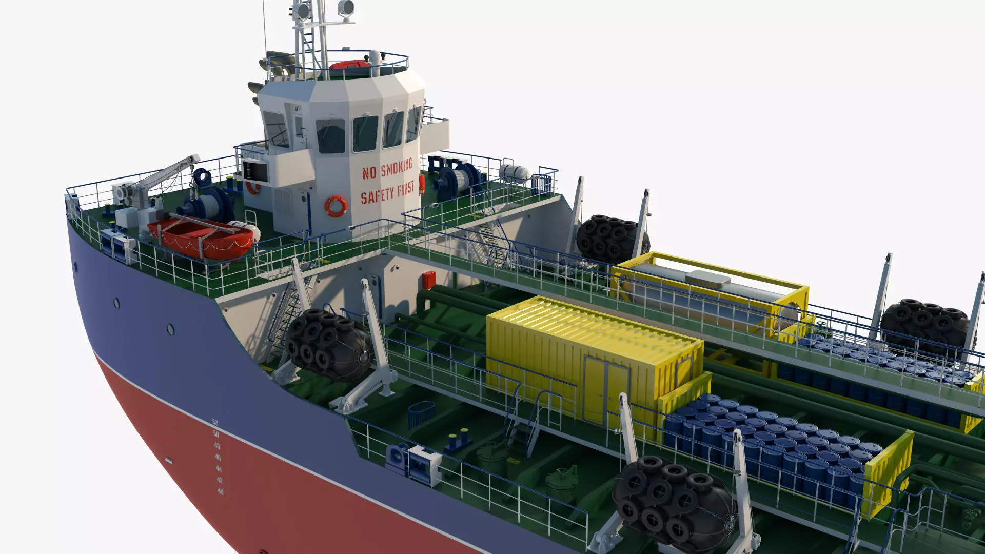 Bunker Tanker Vessel Detailed 3D Model 3D model_8