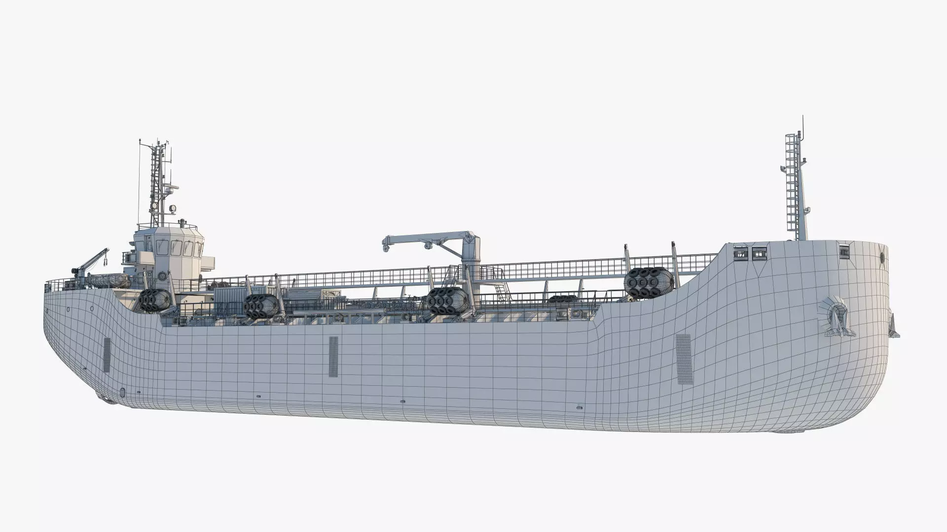 Bunker Tanker Vessel Detailed 3D Model 3D model_9