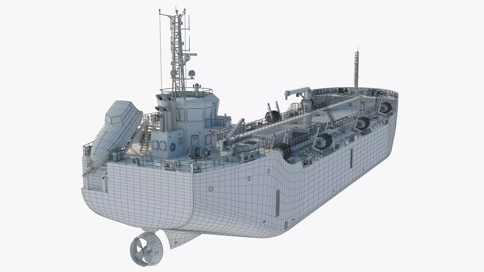 Bunker Tanker Vessel Detailed 3D Model 3D model_11