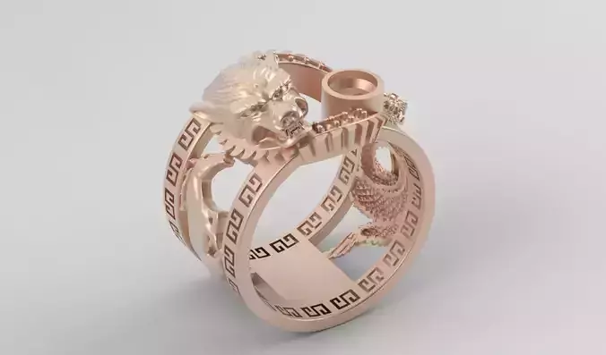 Ring men wolf horse cobra together