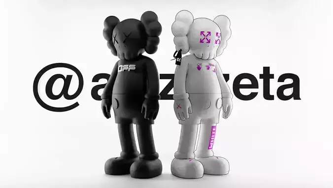 Kaws Off White Companion 2nd Bundle 2 Stylesfor Print Low-poly 3D model