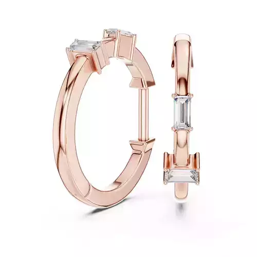 Diamond Hoops Earrings 3dm stl renders animation videos details