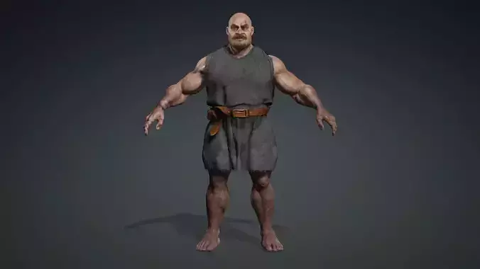 Muscular Warrior Medieval -  Butcher Rigged and Blendshapes