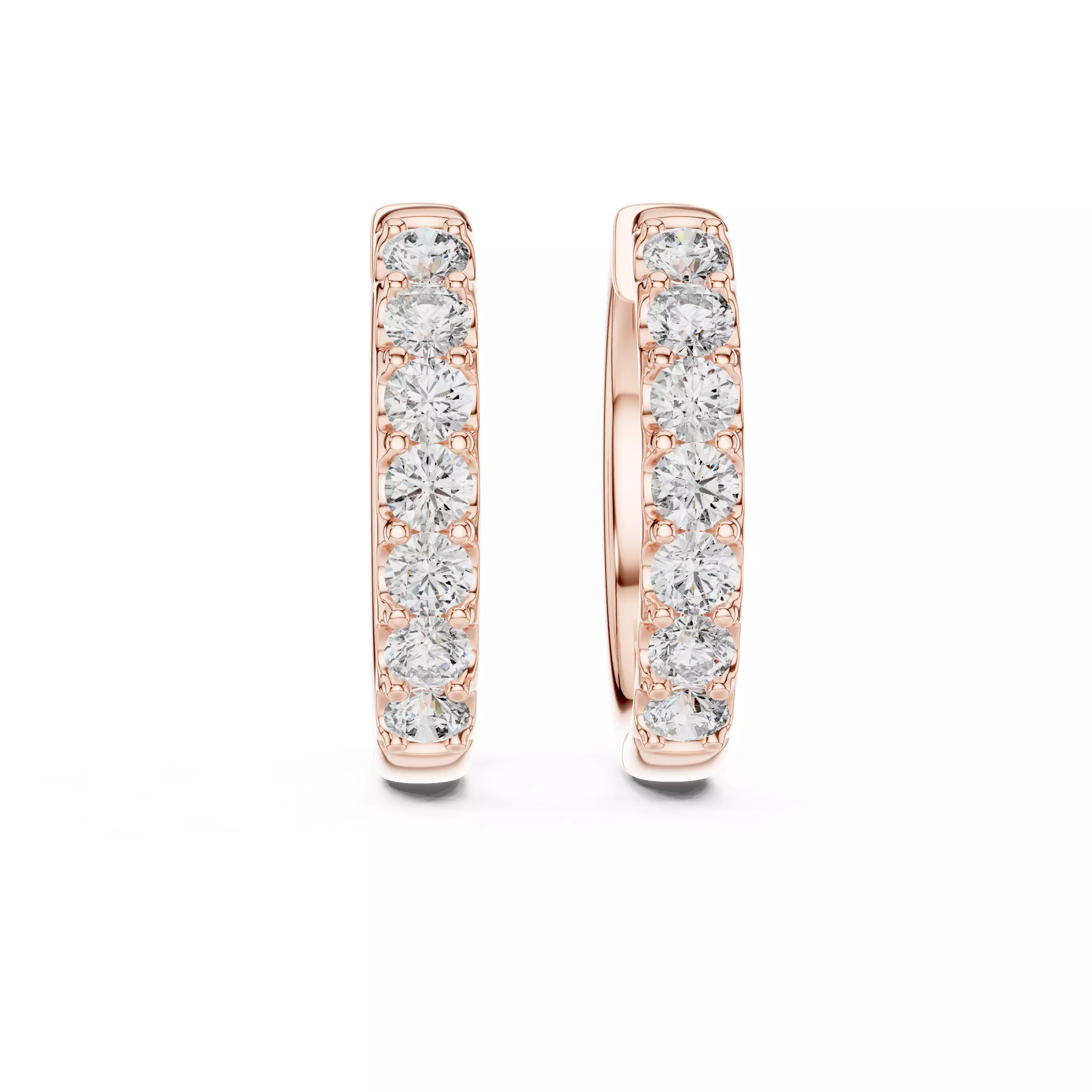 Diamond Hoops Earrings 3dm stl renders animation videos details 3D print model_3