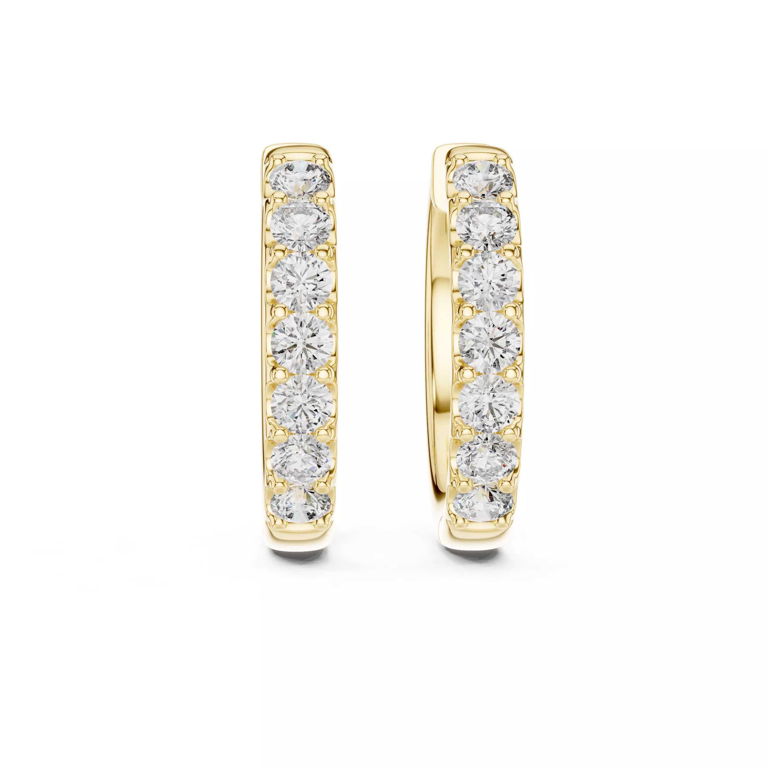 Diamond Hoops Earrings 3dm stl renders animation videos details 3D print model_11