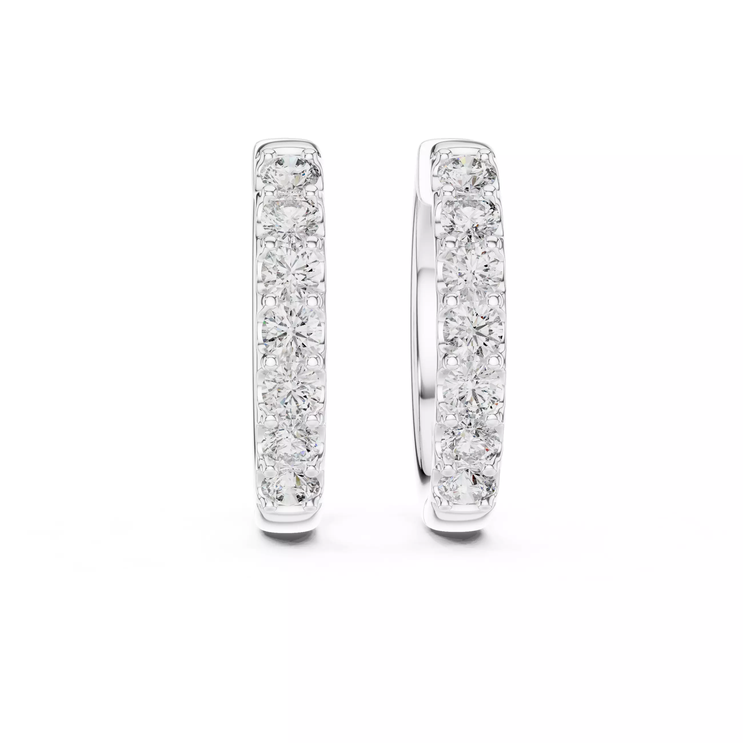 Diamond Hoops Earrings 3dm stl renders animation videos details 3D print model_7