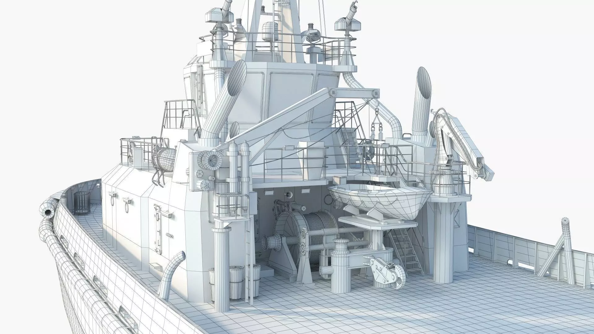 Icebreaker Harbor Tug  Realistic Detailed 3D Model 3D model_13