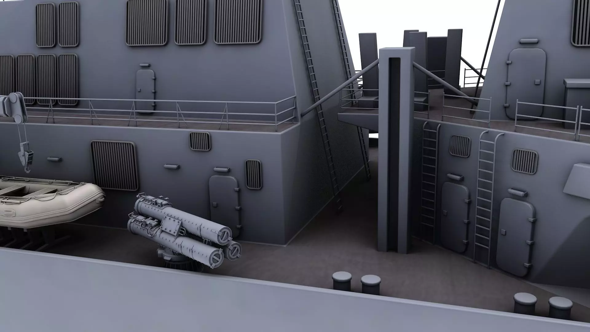 USS Mustin 3D model_4