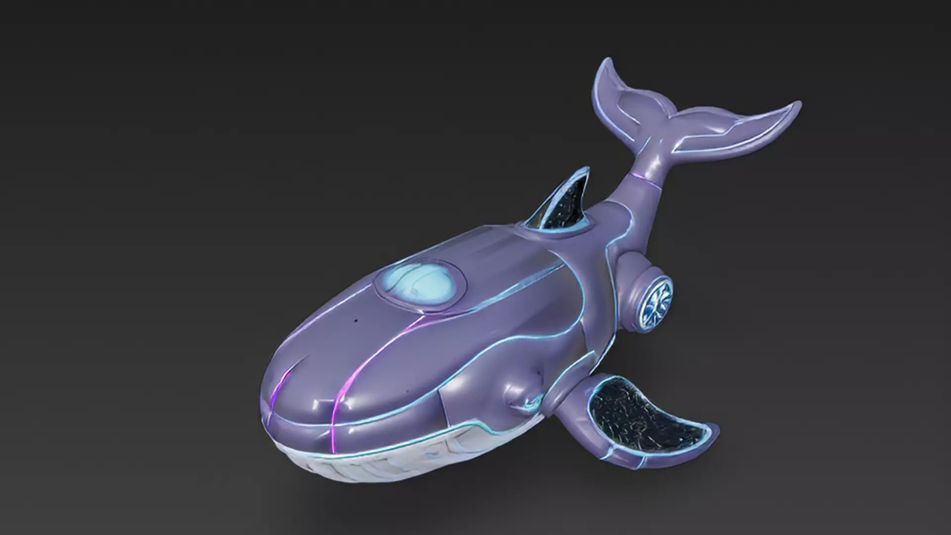 Stylized Cyber Whale 3D Model 3D model