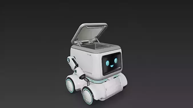 Cartoon Delivery Robot 3D Model 3D model