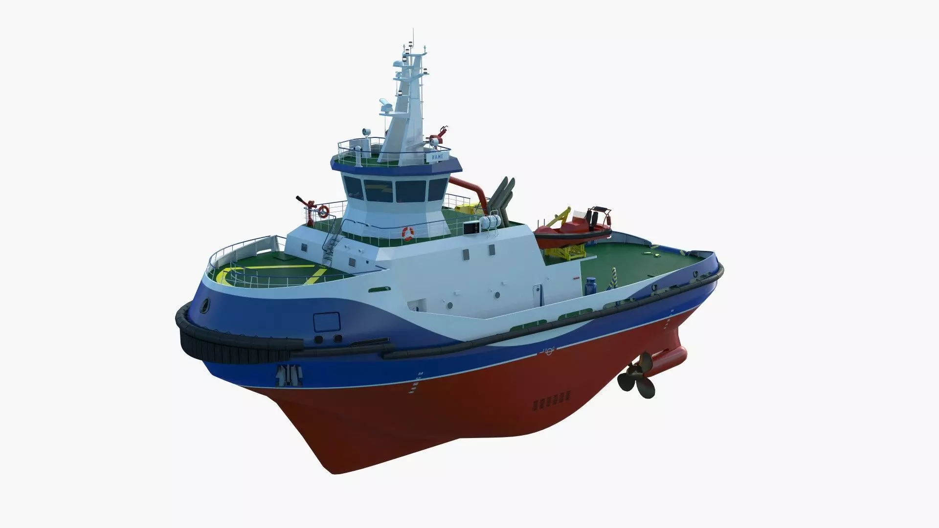 Tug Icebreaker Ship Realistic and Detailed 3D Model 3D model_26