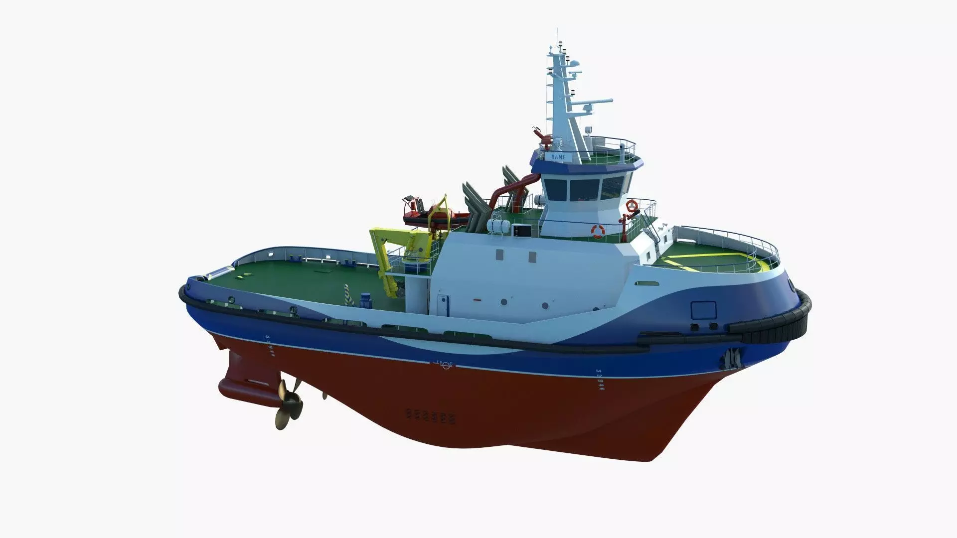 Tug Icebreaker Ship Realistic and Detailed 3D Model 3D model_32