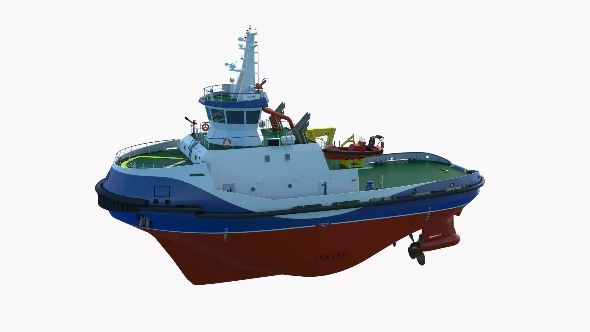 Tug Icebreaker Ship Realistic and Detailed 3D Model 3D model_25