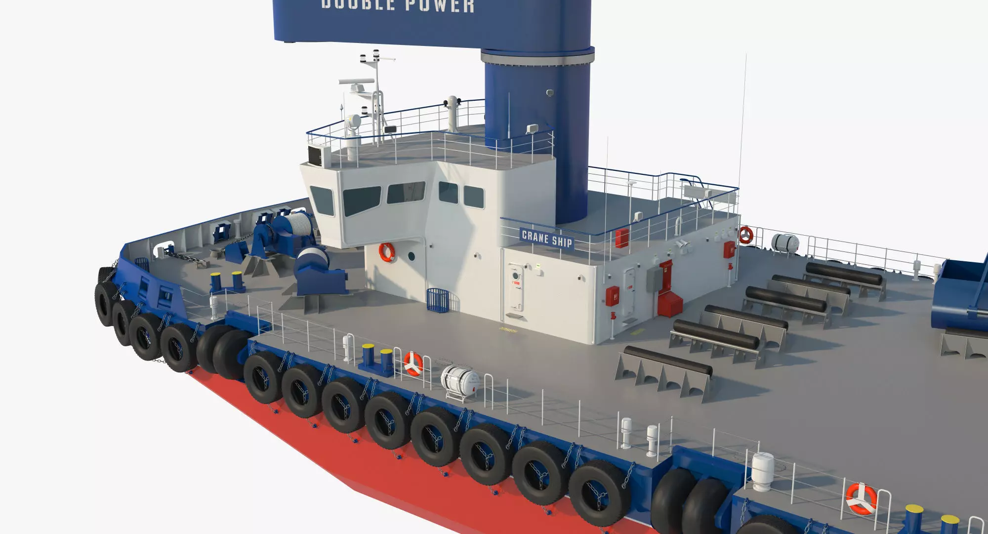 Double Crane Cargo Ship 3D model_7