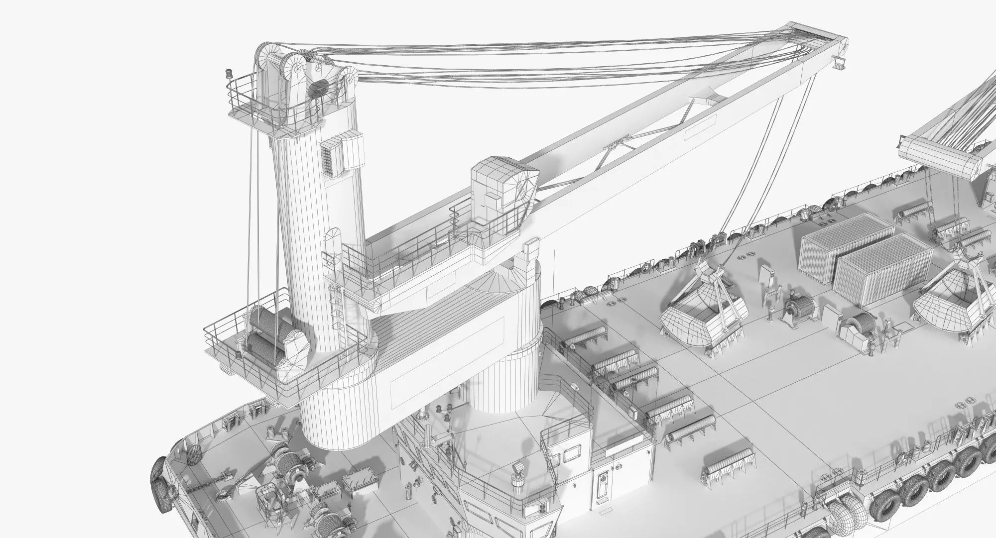 Double Crane Cargo Ship 3D model_13