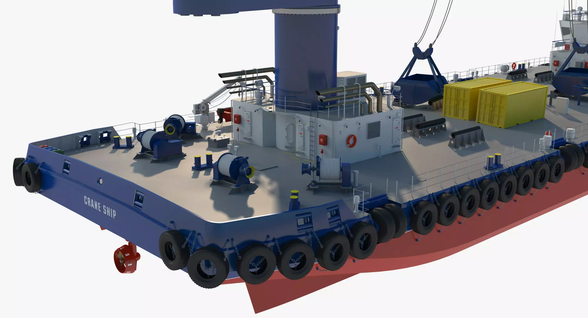Double Crane Cargo Ship 3D model_6