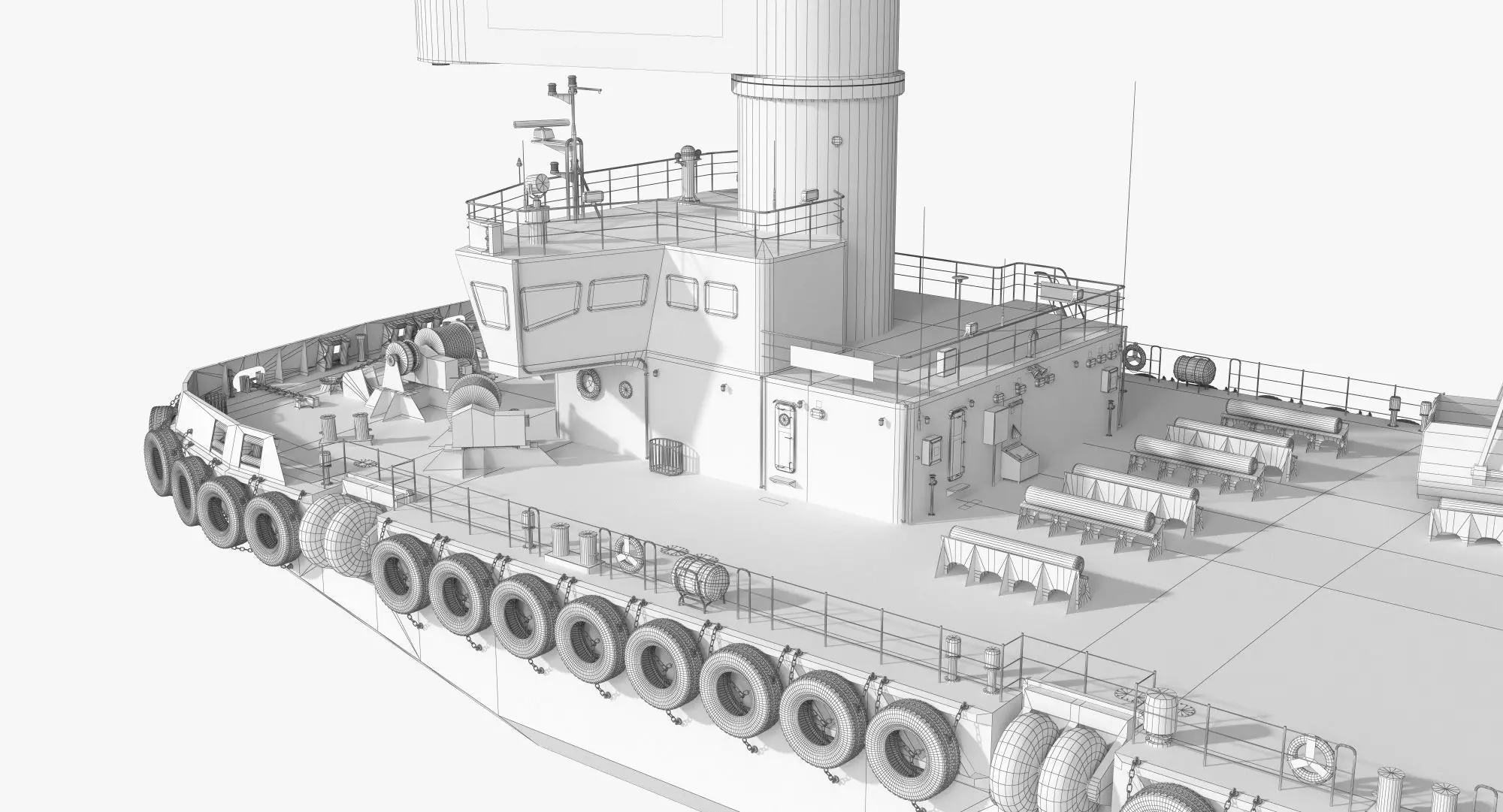 Double Crane Cargo Ship 3D model_12