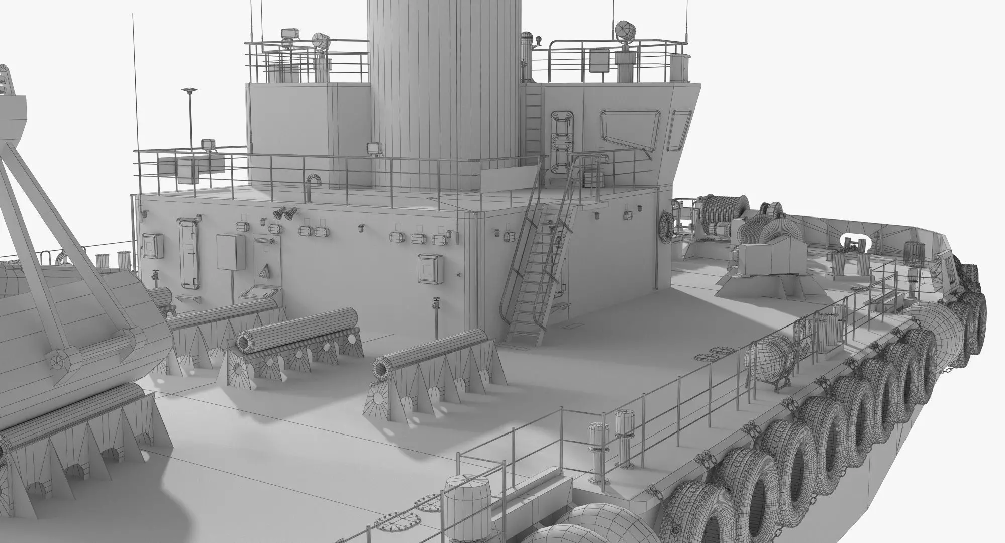 Double Crane Cargo Ship 3D model_11