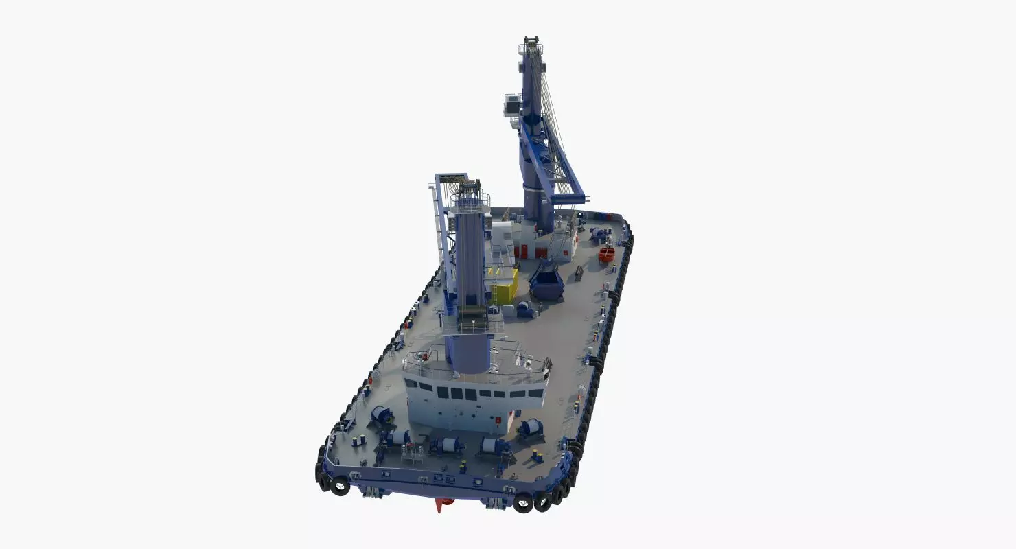 Double Crane Cargo Ship 3D model_31