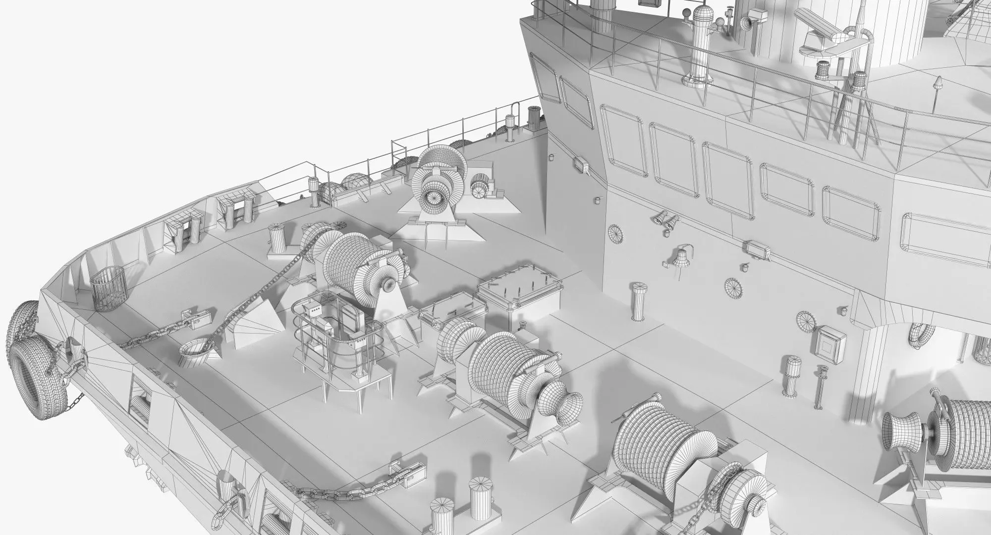 Double Crane Cargo Ship 3D model_10