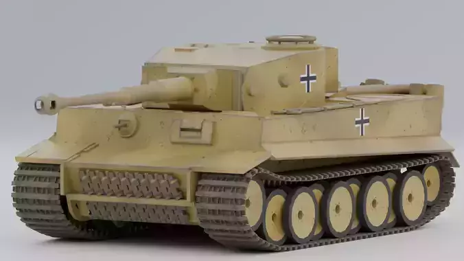 Tiger 1 - PzKpfw VI - WW2 Heavy Tank Low poly 3D model