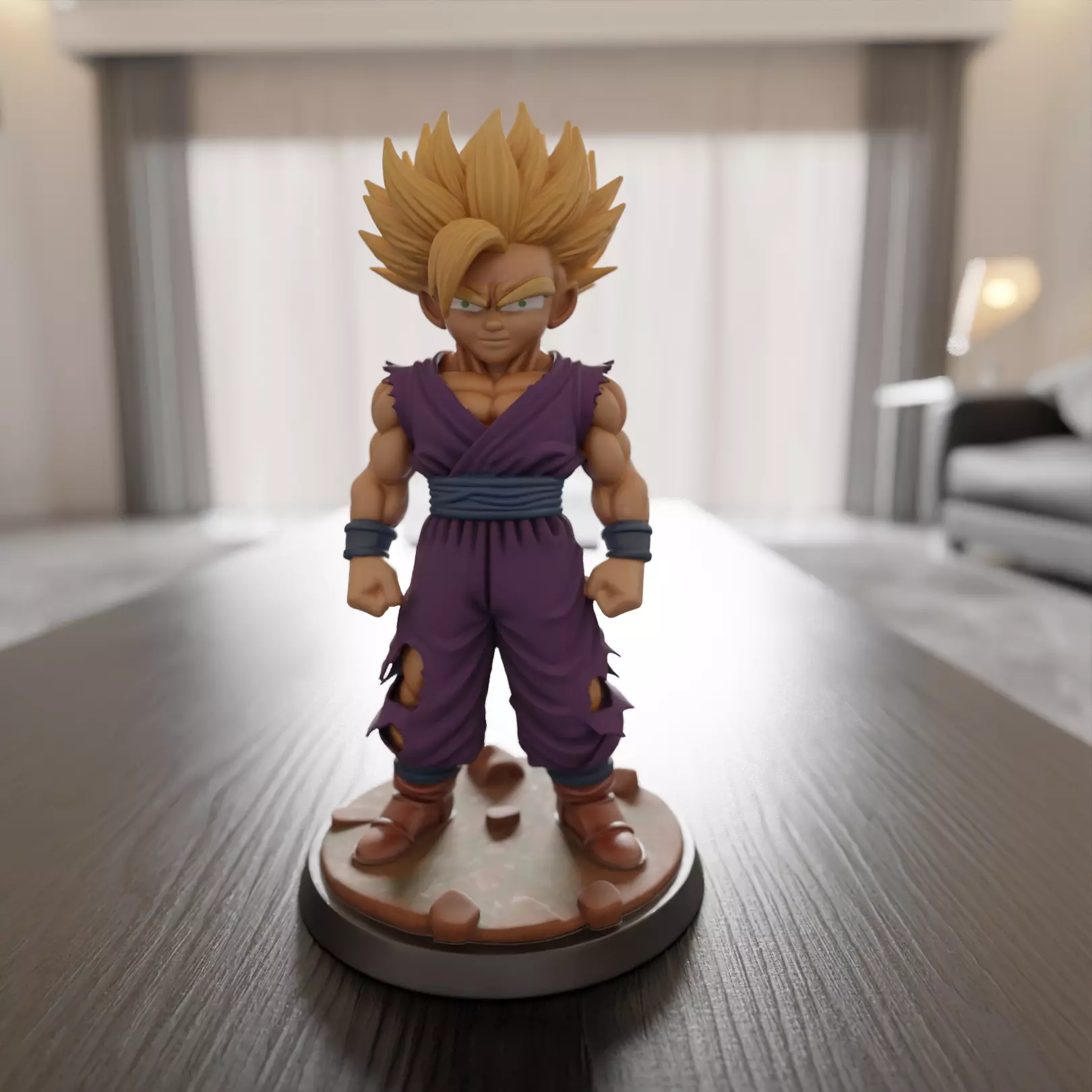 gohan SSJ2 Dragon Ball 3D print model_0